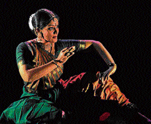 Exquisite: Geeta Chandran illustrate the linkages between raga and bhava in her act.