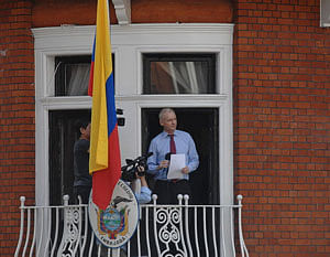 Julian Assange at the Ecuadorian embassy in London. Wiki