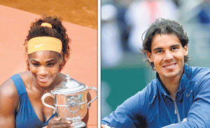 DOUBLE&#8200;DELIGHT: Serena Williams and Rafael Nadal were the dominant forces at the French Open. afp