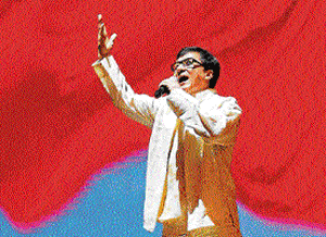 Heart throb: Jackie Chan sings at the inauguration of the Chinese Film Festival.