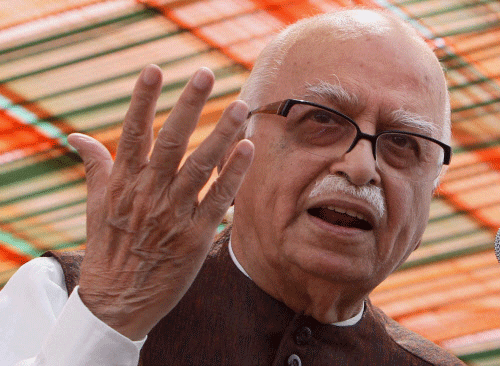 **FILE** File photo of senior BJP leader L K Advani who resigned from all party posts on Monday, a day after Narendra Modi became the party's campaign committee chief. PTI Photo