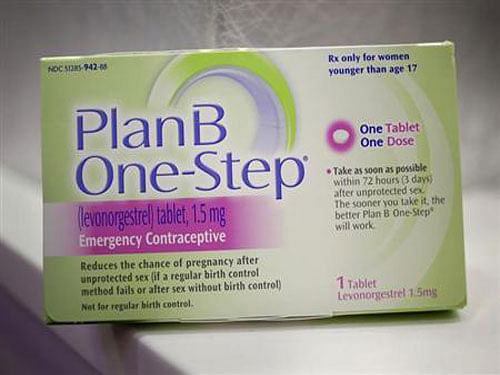 A Plan B One-Step emergency contraceptive box is seen in New York, April 5, 2013. Credit: Reuters
