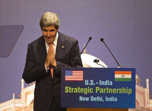 U.S. Secretary of State Kerry gestures after his speech on the U.S.-India strategic partnership in New Delhi reuters Image