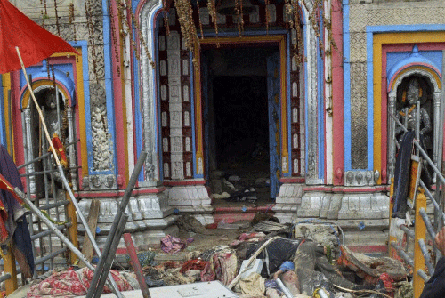 Bodies of flood hit pilgrims lying near Kedarnath shrine, one of the holiest of Hindu temples dedicated to Lord Shiva, after heavy rains in Uttarakhand. File PTI photo