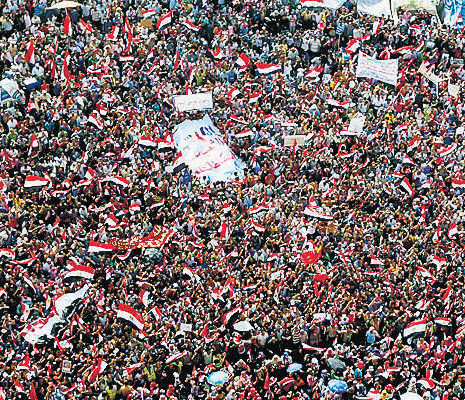 Protesters opposing Egyptian President Mohamed Morsi demonstrate at Tahrir Square in  Cairo on Sunday. Reuters