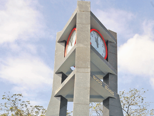 pointless: Not many residents find the clock tower at South End Circle, Jayanagar, useful.
