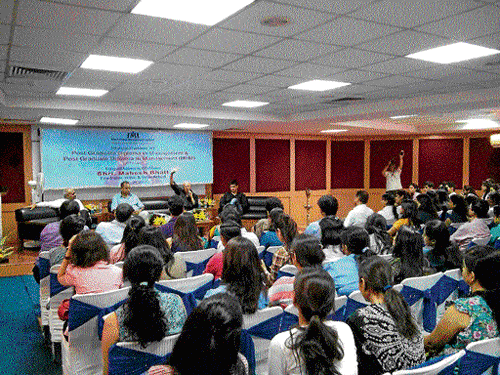 learning: Students of International Management Institute attends the induction session.