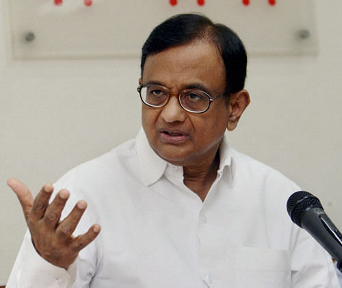 Union Finance Minister P Chidambaram at an interaction with PTI in New Delhi. PTI Photo