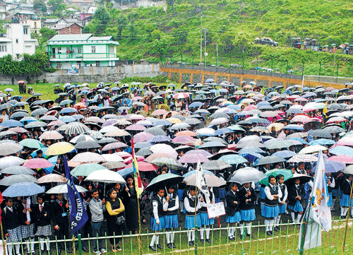 Students rally against rape of a minor student at Malki ground in Shillong in May 2013 organised by the youth and women of Malki.