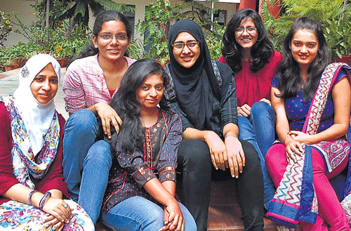 all smiles (From left) Abiha, Pavanu, Anju, Tamara, Krutika and Shruti.