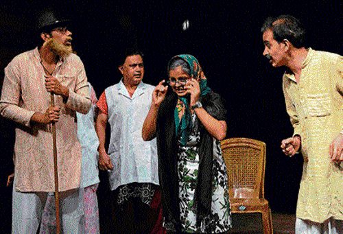 comic moment: A scene from the play Jugaad.