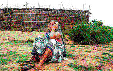 A woman whose betel-vine was demolished to faciliatate the project. PTI