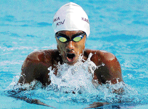 cynosure: Breaststroker Likith SP will be the torchbearer of Karnataka's campaign after bagging an impressive  four gold medals at the last edition of the event. dh photo