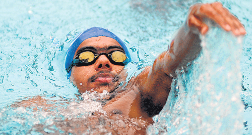 BACK TO THE FRONT Karnataka's Arvind M who won the 100M&#8200;backstroke gold on Wednesday. DH FILE PHOTO