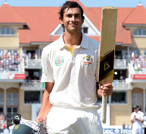 Australia's Ashton Agar reacts as he leaves the field after being dismissed for 98 runs during the first Ashes cricket test match against England at Trent Bridge cricket ground in Nottingham, England July 11, 2013. REUTERS