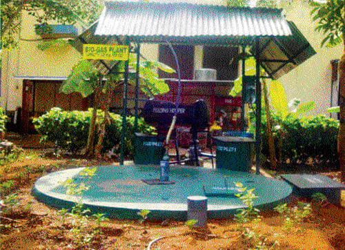 A bio-gas plant set up in one of the schools under the Green nurturing programme.Dh photo