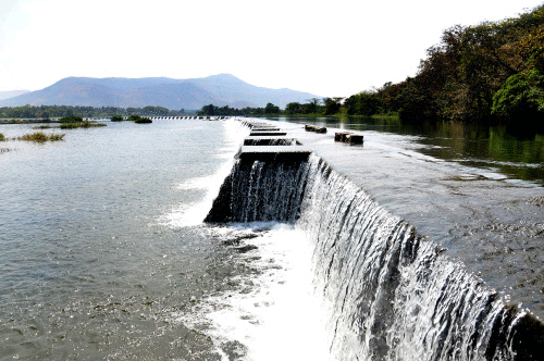 Cauvery water supply project, at the Shiva Samatolana dam in Mandya District. DH photo