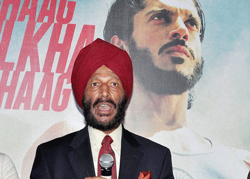 Former athlete Milkha Singh at the music launch of film "Bhaag Milkha Bhaag" in Mumbai on Wednesday. PTI Photo