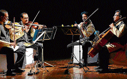 violinists: Madras String Quartet played some beautiful renditions in Delhi, recently.