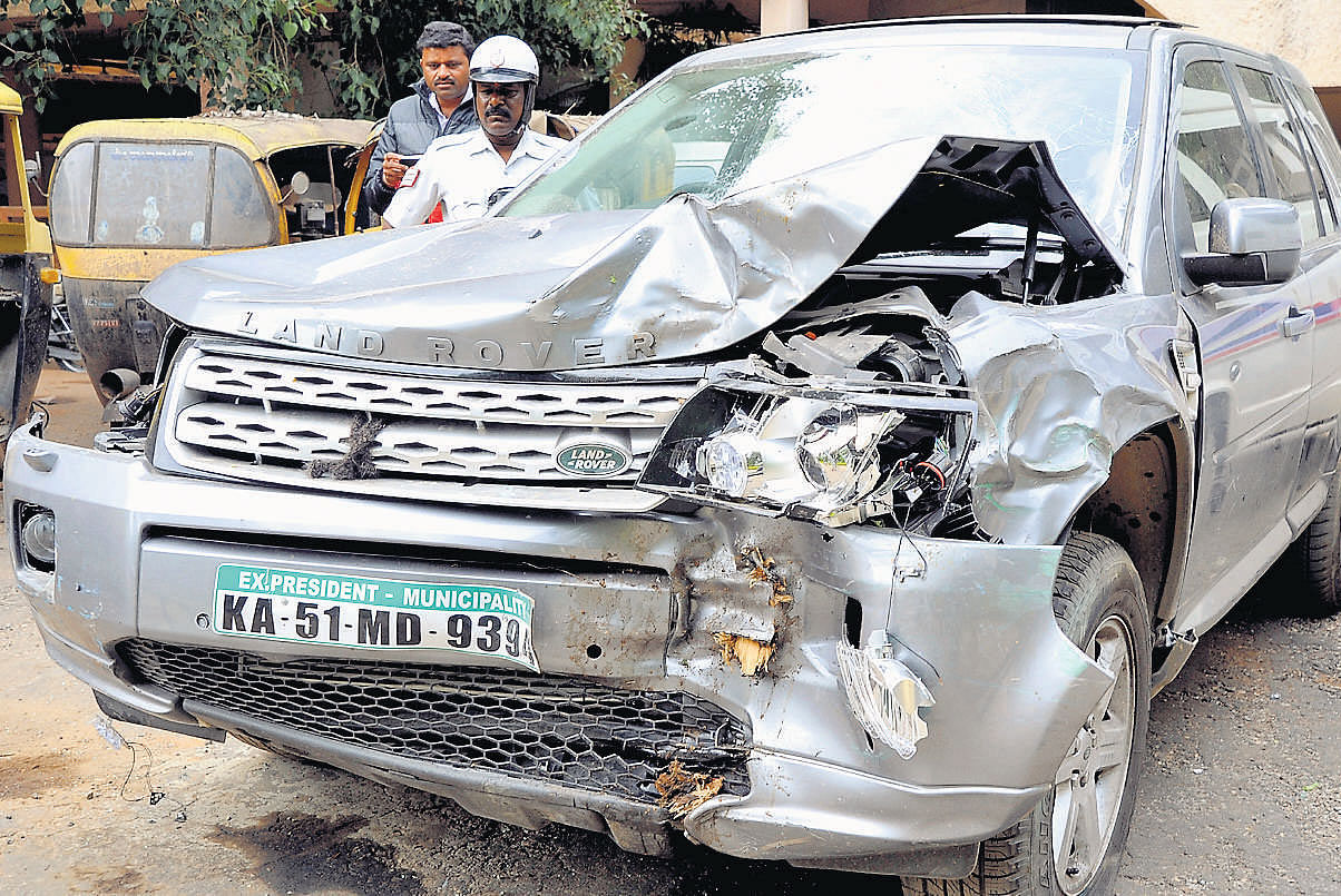 killer car: The SUV that killed four pedestriansand rammed into vegetable carts. dh photo