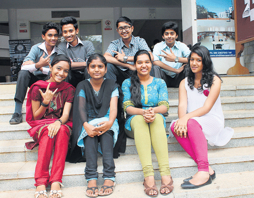 Looking ahead: Top row (from left): Akash, Shravan, Naman and Shreyas. Bottom row (from left): Afreen, Jahnvi, Aditi  and Nitya.