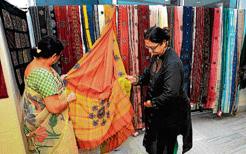Intricate: The exhibition displays 16 different hand embroideries made by womenfolk from Kutch.