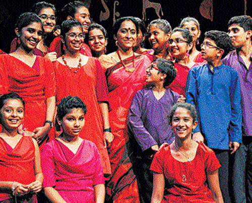 Team effort:The members of the choir along with Bombay Jayashri (in the middle).