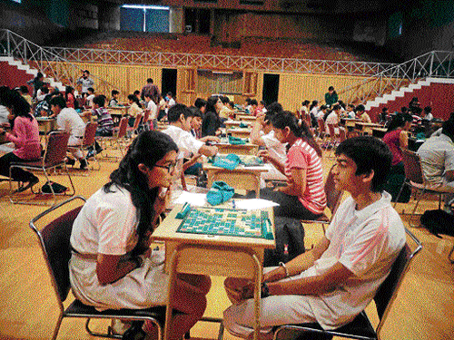 Youngsters participate in the State Level Scrabble Championship held by the Scrabble Association of Delhi (SADeL).