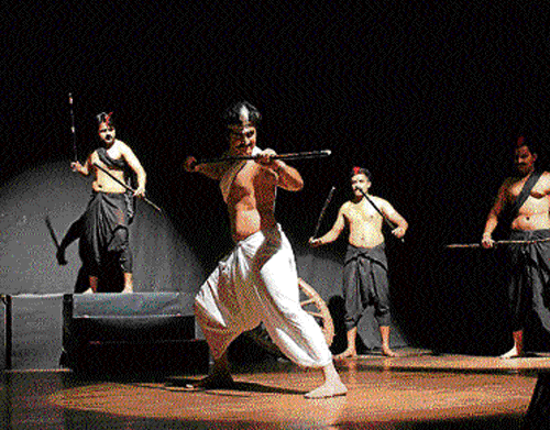 Sahil Chhabra (centre and below) portrays the character of Abhimanyu in the play Arjun Ka Beta.