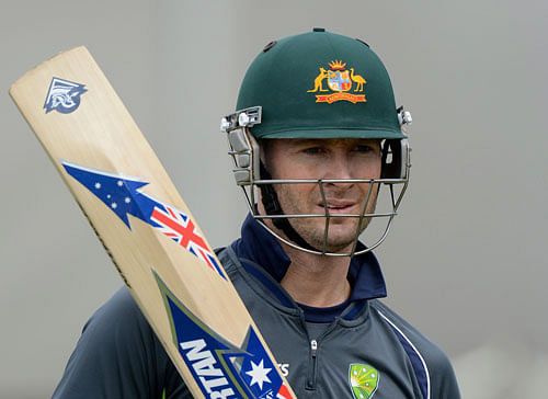 Australia's captain Michael Clarke looks on in the nets before Thursday's third Ashes cricket test match against England at Old Trafford cricket ground in Manchester July 30, 2013. REUTERS