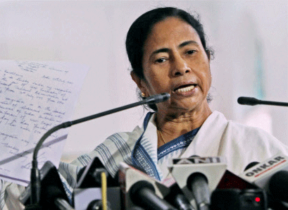 West Bengal Chief Minister Mamata Banerjee showing the resignation letter of Bimal Gurung from Chief Executive Officer post of GTA (Gorkha Territorial Administration) during a press conference in Kolkata on Wednesday. PTI Photo