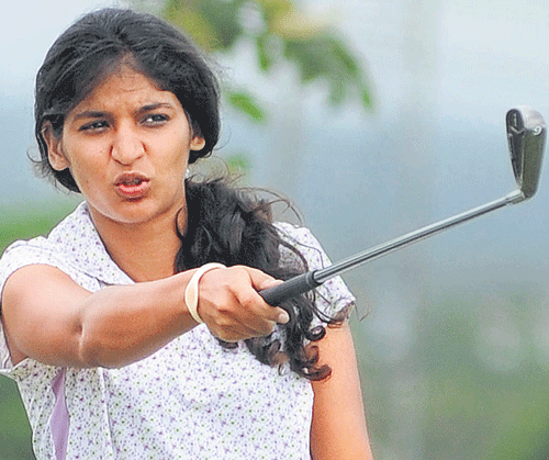 eyeing bulls-eye: Neha Tripathi will be the one to beat in the Hero-KGA Pro Golf  Championship that kicks off on Wednesday. file photo