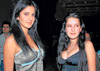 Katrina Kaif along with her one of sisters. File photo