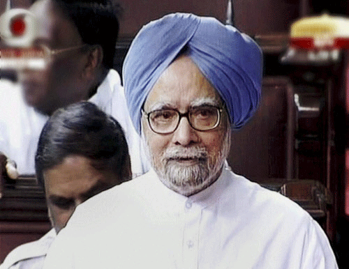 Prime Minister Manmohan Singh speaks in Rajya Sabha in New Delhi on Thursday during the ongoing monsoon session. PTI Photo