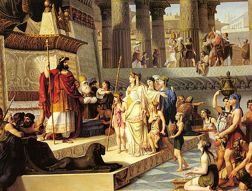 Solomon And The Queen Of Sheba. Painting by G. Demin. Wikipedia Image