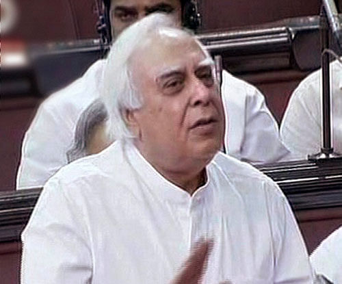 Law Minister Kapil Sibal (in pic) and several other members were of the view that the present system of appointing judges to Supreme Court and High Courts lacked transparency and accountability. PTI File Photo