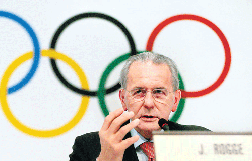 talking tough: IOC&#8200;President Jacques Rogge addresses a gathering at Buenos Aires on Wednesday. reuters