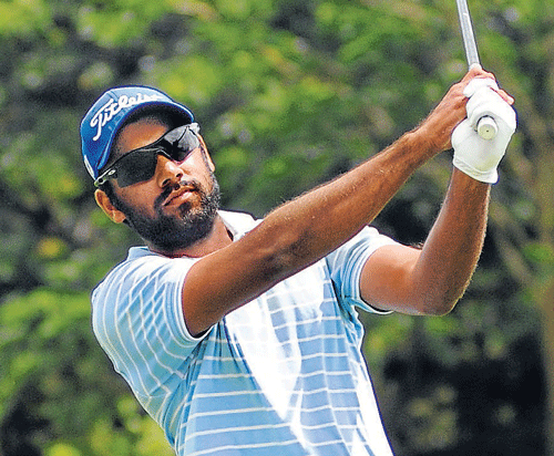 watchful Jaibir Singh watches his shot during the third day's play at KGA&#8200;on Thursday. DH PHOTO