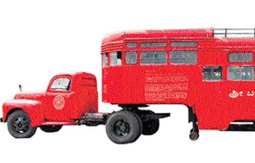 The State's first bus "Sri Banashankari", now based at the KSRTC regional workshop, Kengeri.