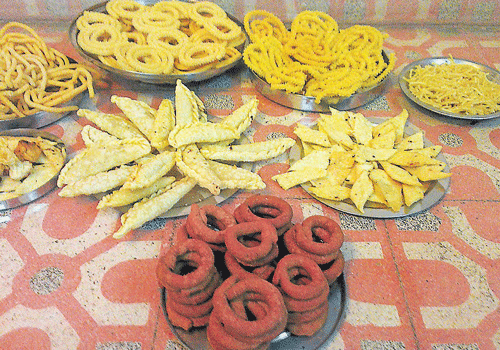 tempting A wide variety of snacks are prepared as part of Ganesha Habba.
