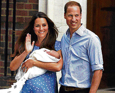 By George! The Duke & Duchess of Cambridge with their newborn George.