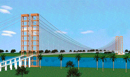 quite far:  The design of the bridge. dh photo