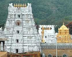 Tirumala temple at Tirupati in Chittoor district of Rayalaseema. File photo