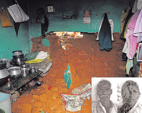 Siddappa and Sanjeevamma died when the wall of their house collapsed at Thimmasandra, DH Photo