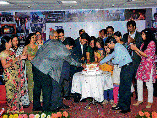 enthusiastic Students and staff of ISBR celebrating annual day.
