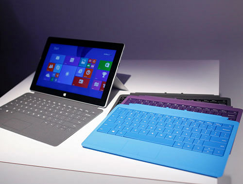 Type Cover 2s for the Surface 2 tablets are seen during the launch of the Microsoft Surface 2 tablets in New York September 23, 2013. REUTERS