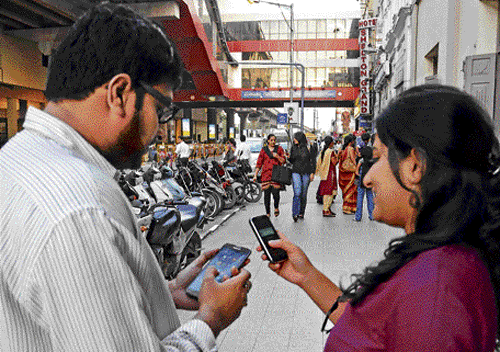 looking forward Youngsters in the City are awaiting the official launch of the free wi-fi service on Brigade Road and MG Road.