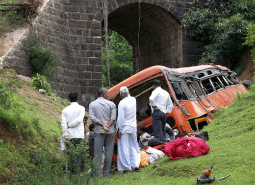 15 killed as bus falls into gorge near Ransua-Jabrog village in Sirmaur district . File photo