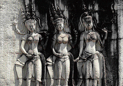 Timeless beauties: Some of the 'apsaras' in the temples of Angkor Wat.