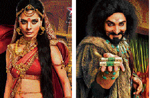 Dramatic: Draupadi (left) & Shakuni in 'Mahabharat'.